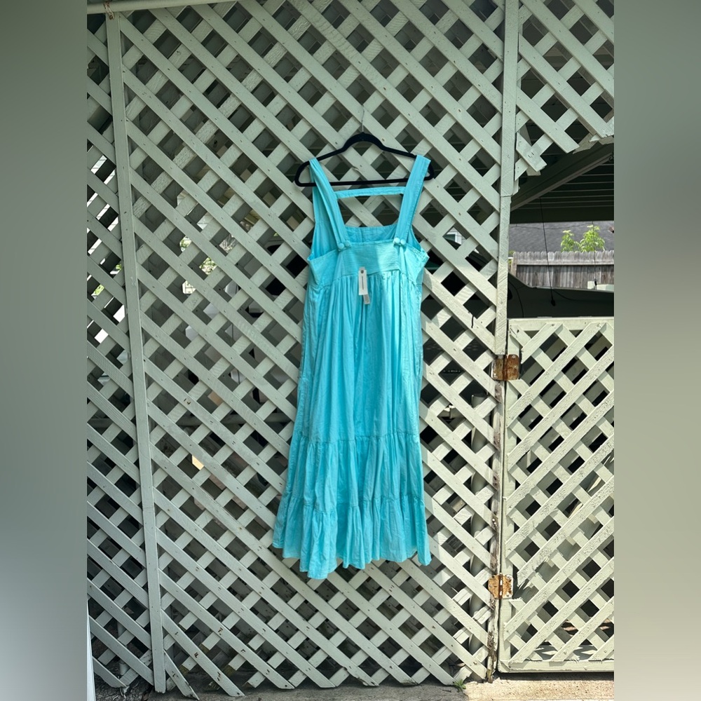 Anthropologie Blue Sleeveless Square Neck Sundress - Picture 6 of 6